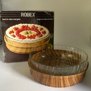 EUC IN BOX Italian made Robex and glass bowl FREEZER & dishwasher safe